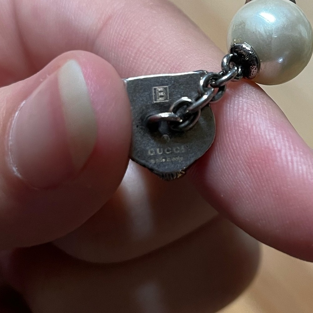 Silver Tiger Pearl Gucci Cufflinks - Picture 3 of 4